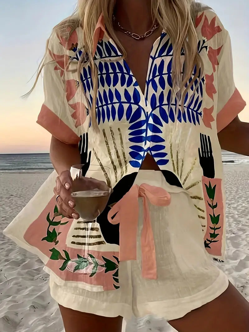 Holly - Summer Beach Vocation Shirt and Short Set