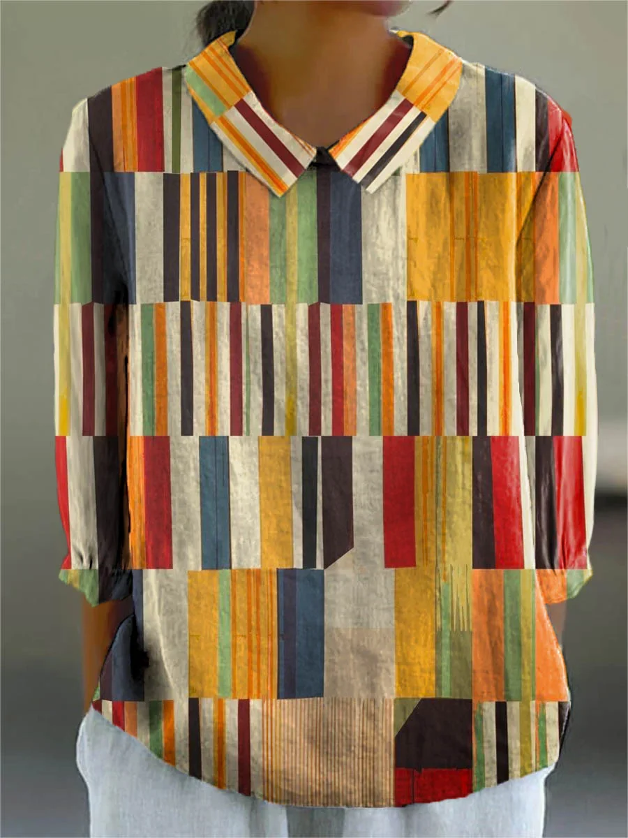 Lily - Bold Geometric Print Spring Shirt