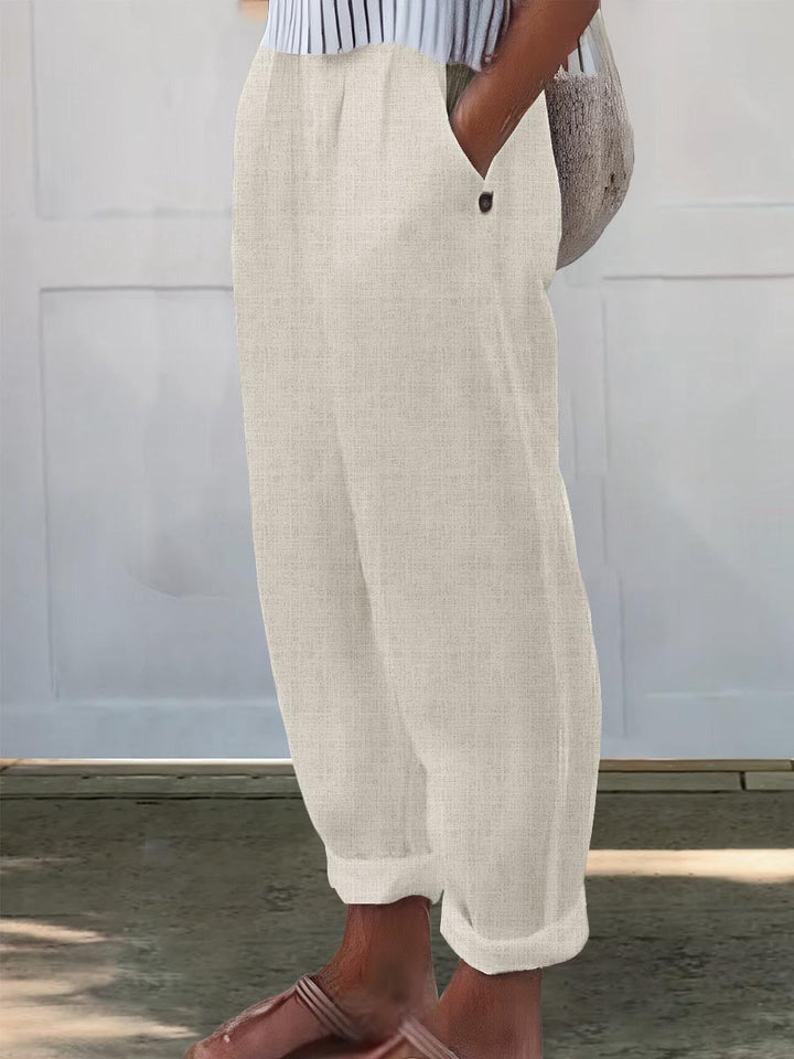 Eden - Comfortable Drawstring Elastic Trousers