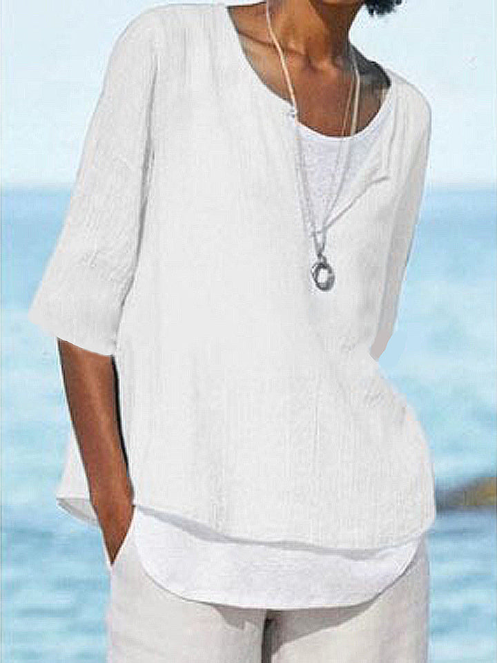 Yara - Trendy Oversized Cotton Linen Top