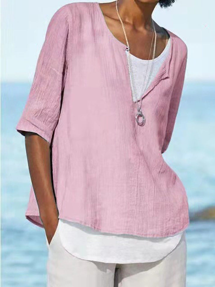 Yara - Trendy Oversized Cotton Linen Top