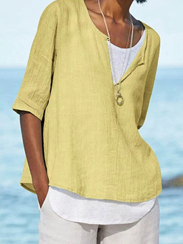 Yara - Trendy Oversized Cotton Linen Top