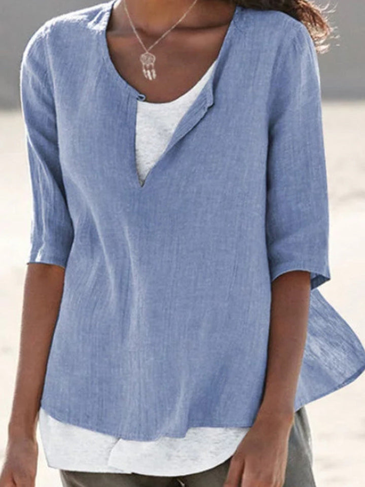 Yara - Trendy Oversized Cotton Linen Top