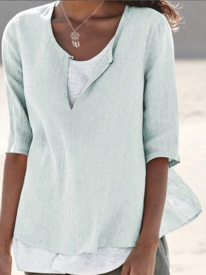 Yara - Trendy Oversized Cotton Linen Top