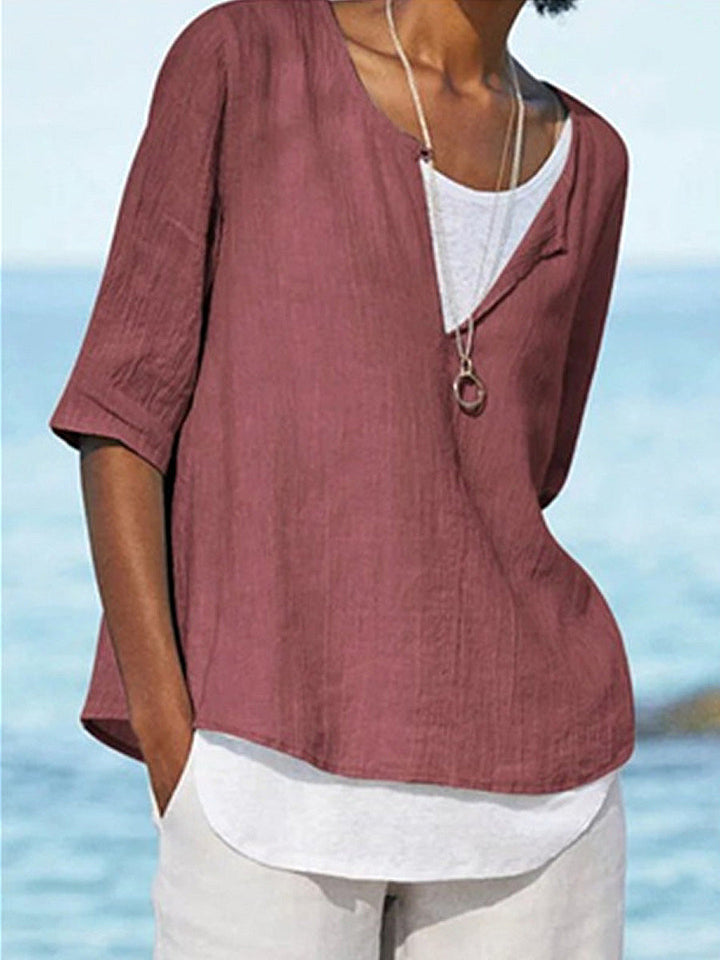 Yara - Trendy Oversized Cotton Linen Top