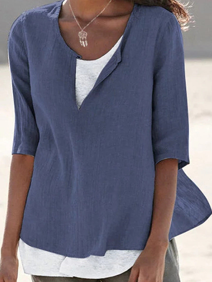 Yara - Trendy Oversized Cotton Linen Top