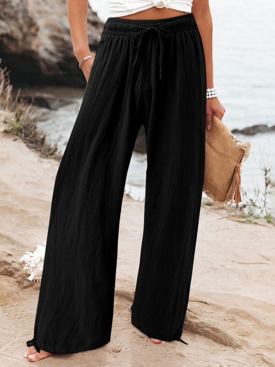 Brigitte - Trendy High-Waisted Wide-Leg Pants