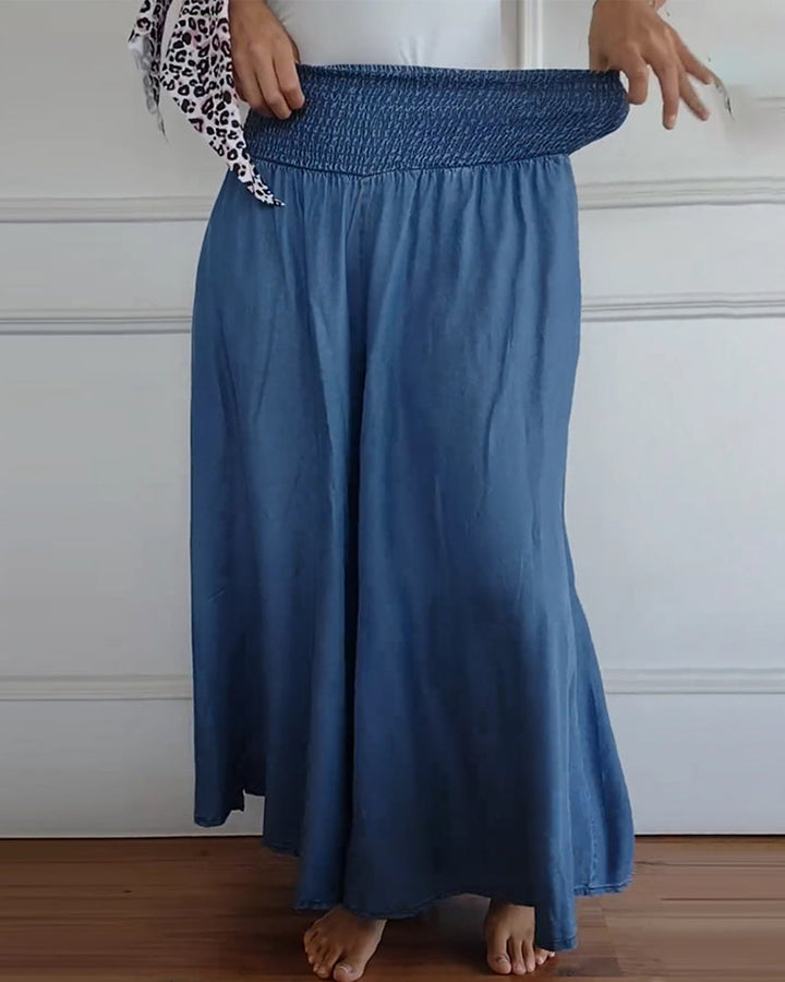 Isla - High Elastic Waist Wide Leg Trouser